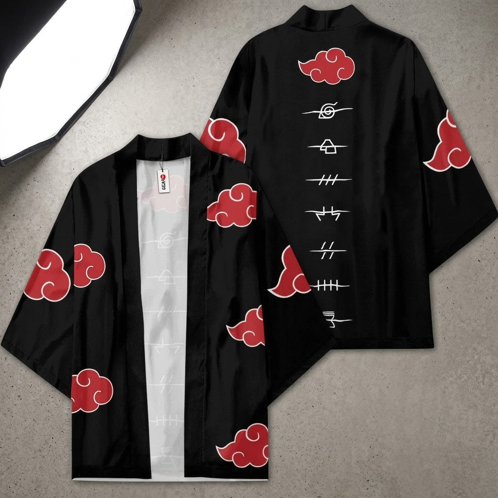 Akatsuki Kimono Naruto Anime Cosplay Robe Hidden Village Design