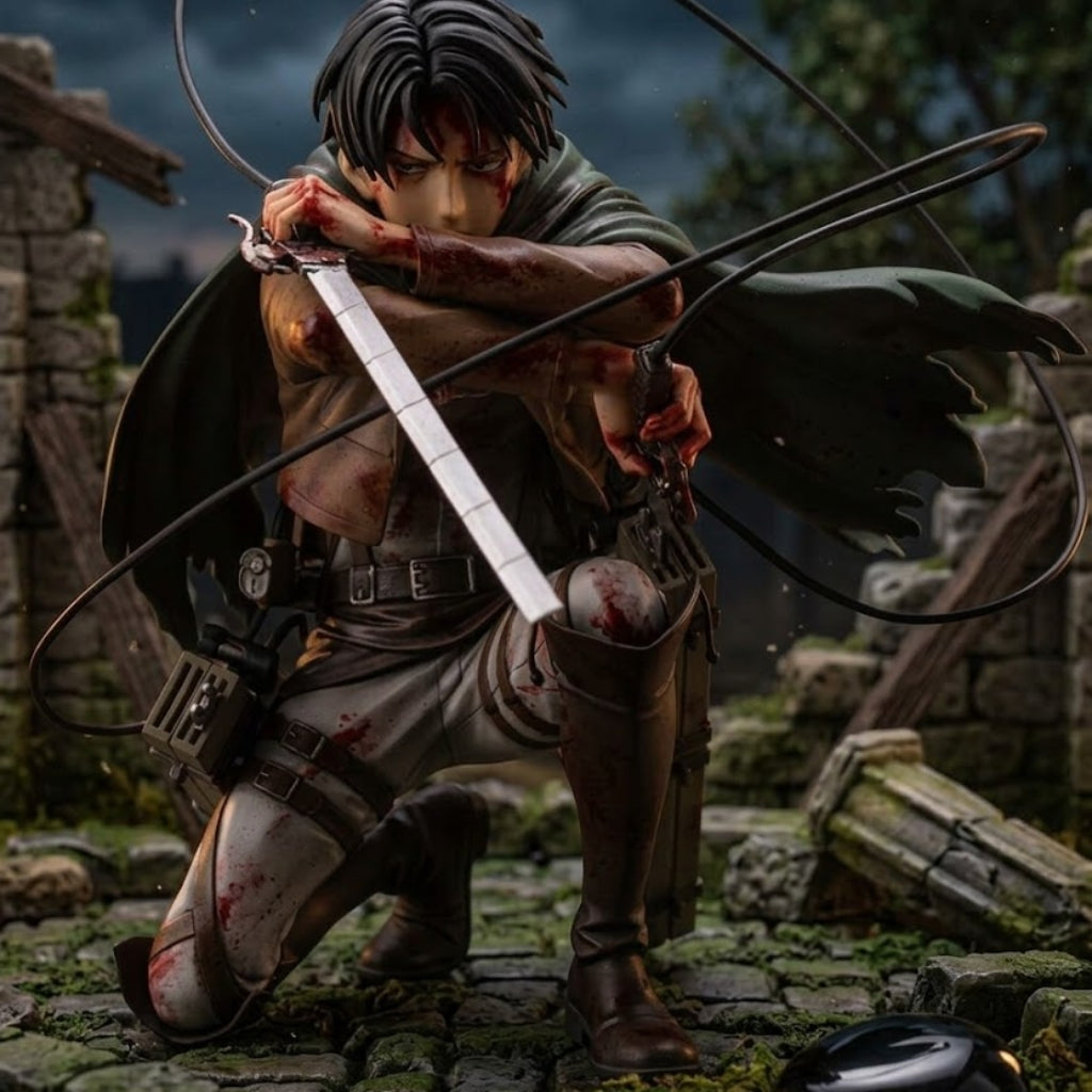 Captain Levi Battle Damage Figure Attack on Titan PVC Statue