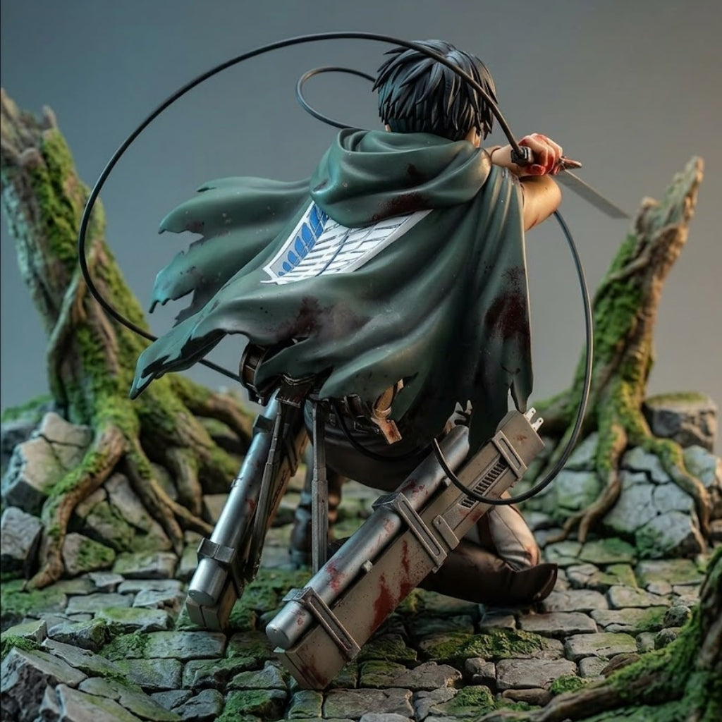 Captain Levi Battle Damage Figure Attack on Titan PVC Statue