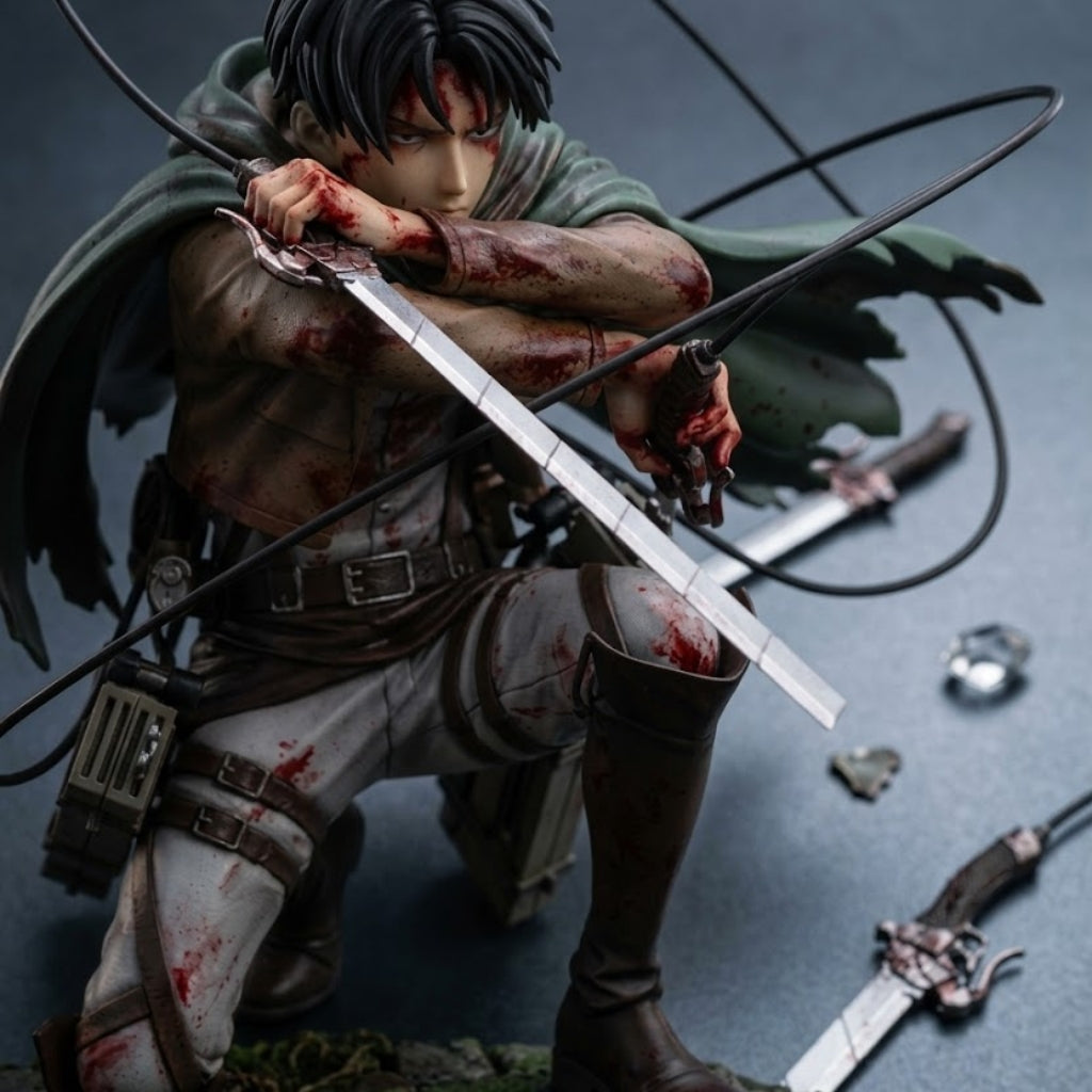 Captain Levi Battle Damage Figure Attack on Titan PVC Statue