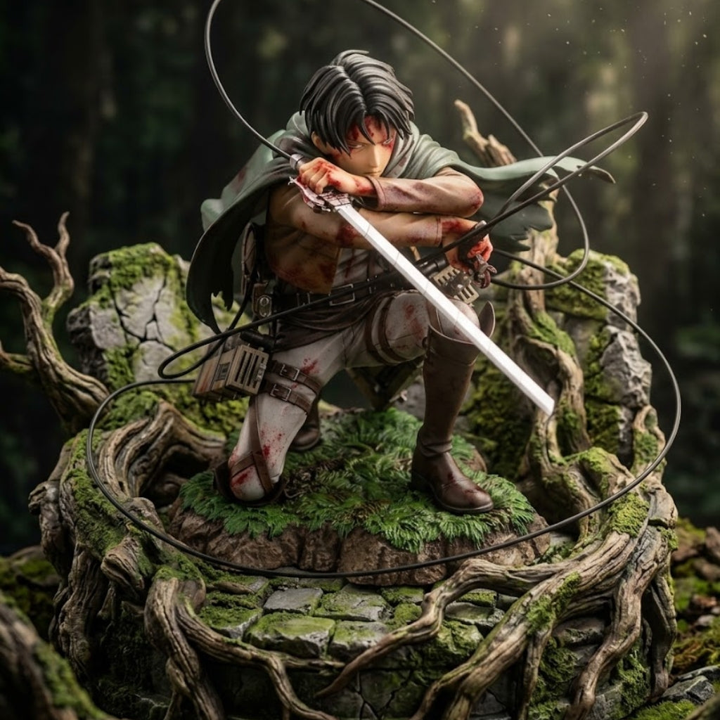 Captain Levi Battle Damage Figure Attack on Titan PVC Statue