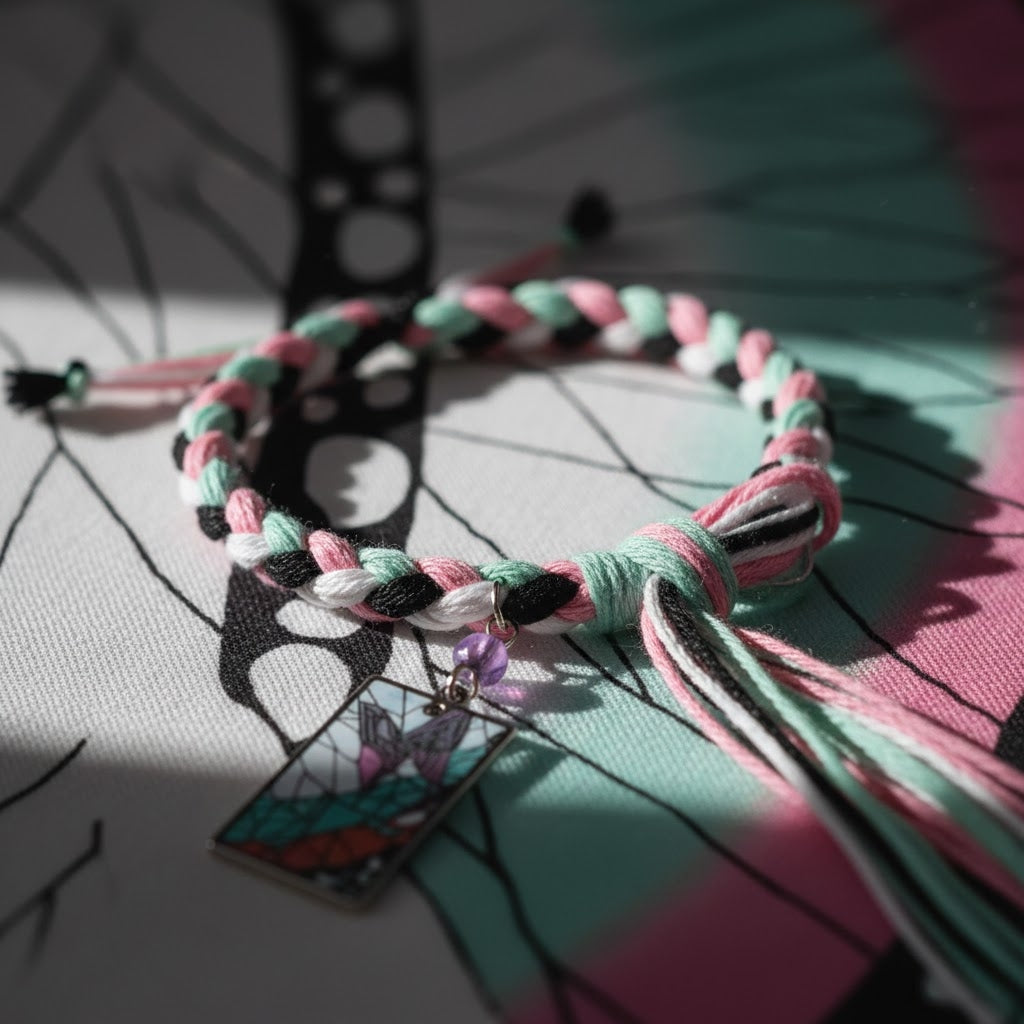 Demon Slayer Braided Bracelet Adjustable Anime Jewelry