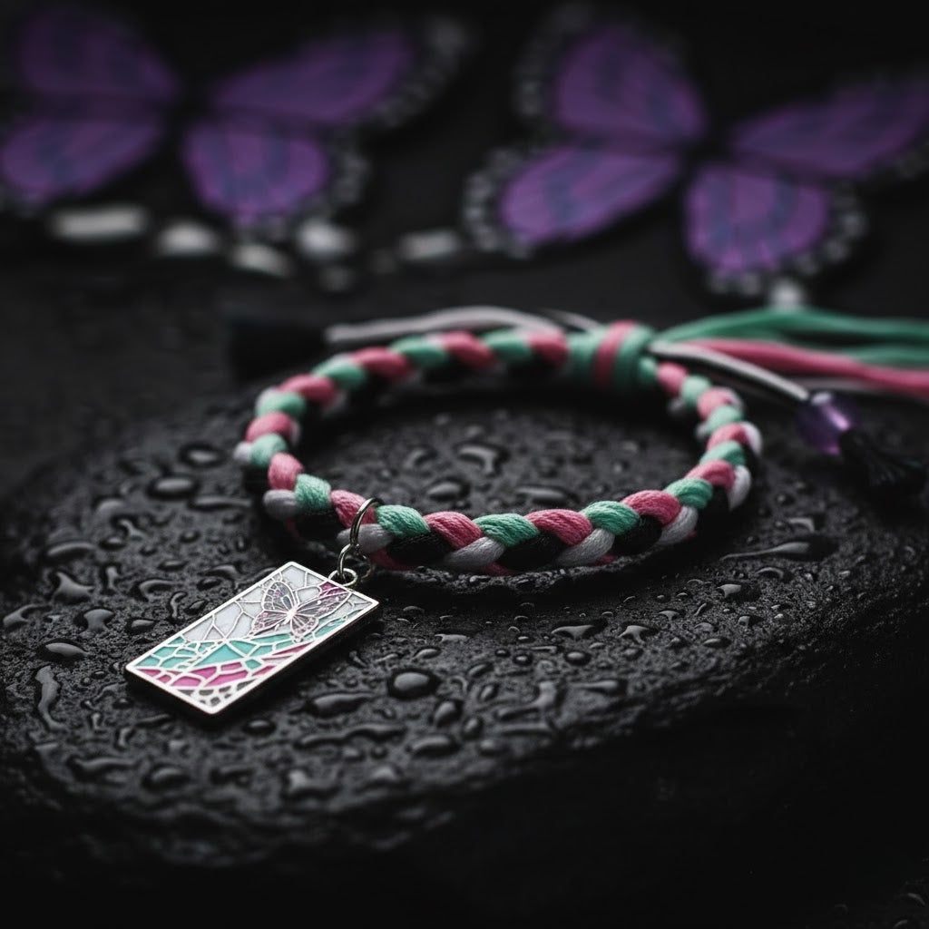 Demon Slayer Braided Bracelet Adjustable Anime Jewelry