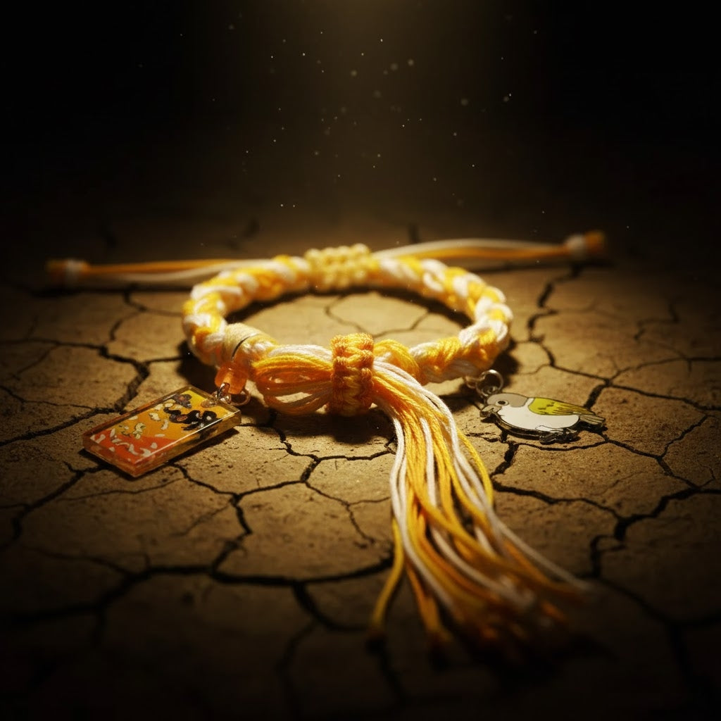 Demon Slayer Inspired Braided Hand Rope Anime Adjustable Bracelet