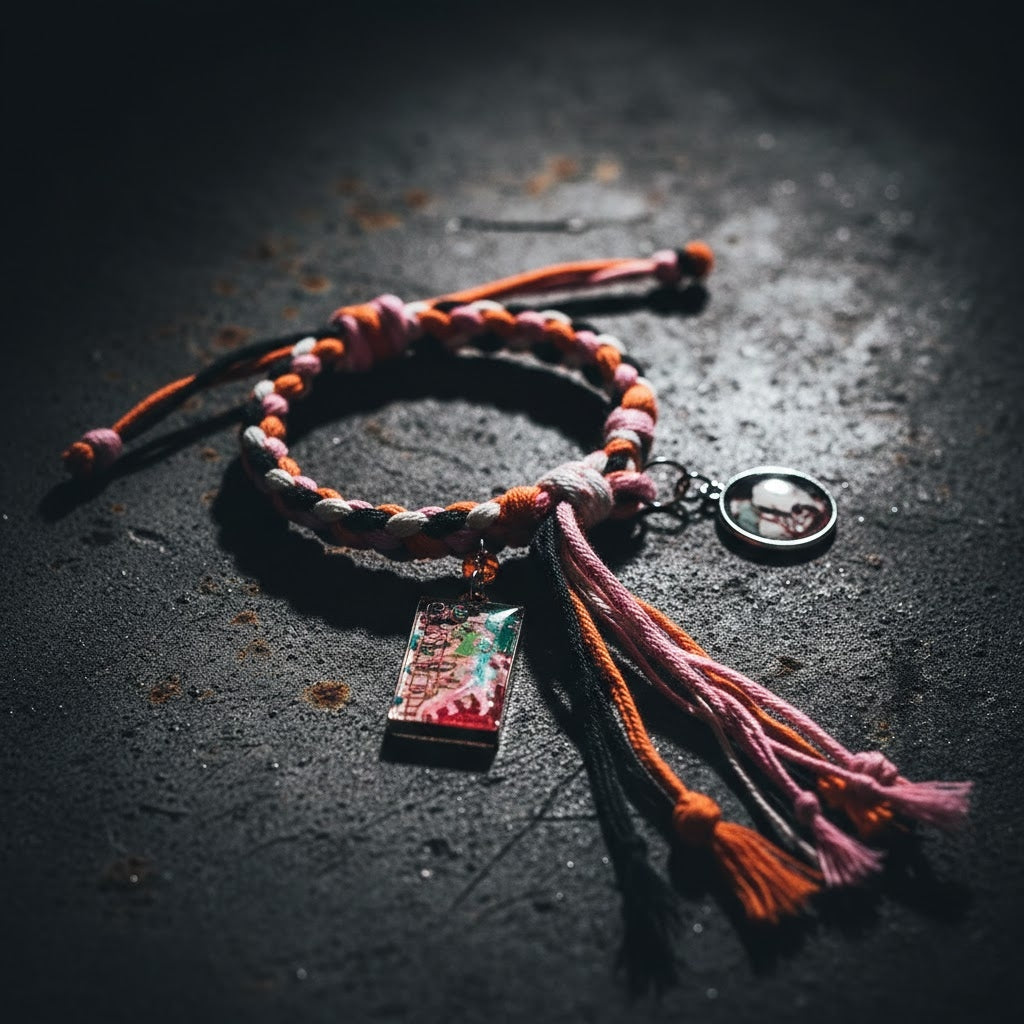 Demon Slayer Inspired Braided Hand Rope Anime Adjustable Bracelet