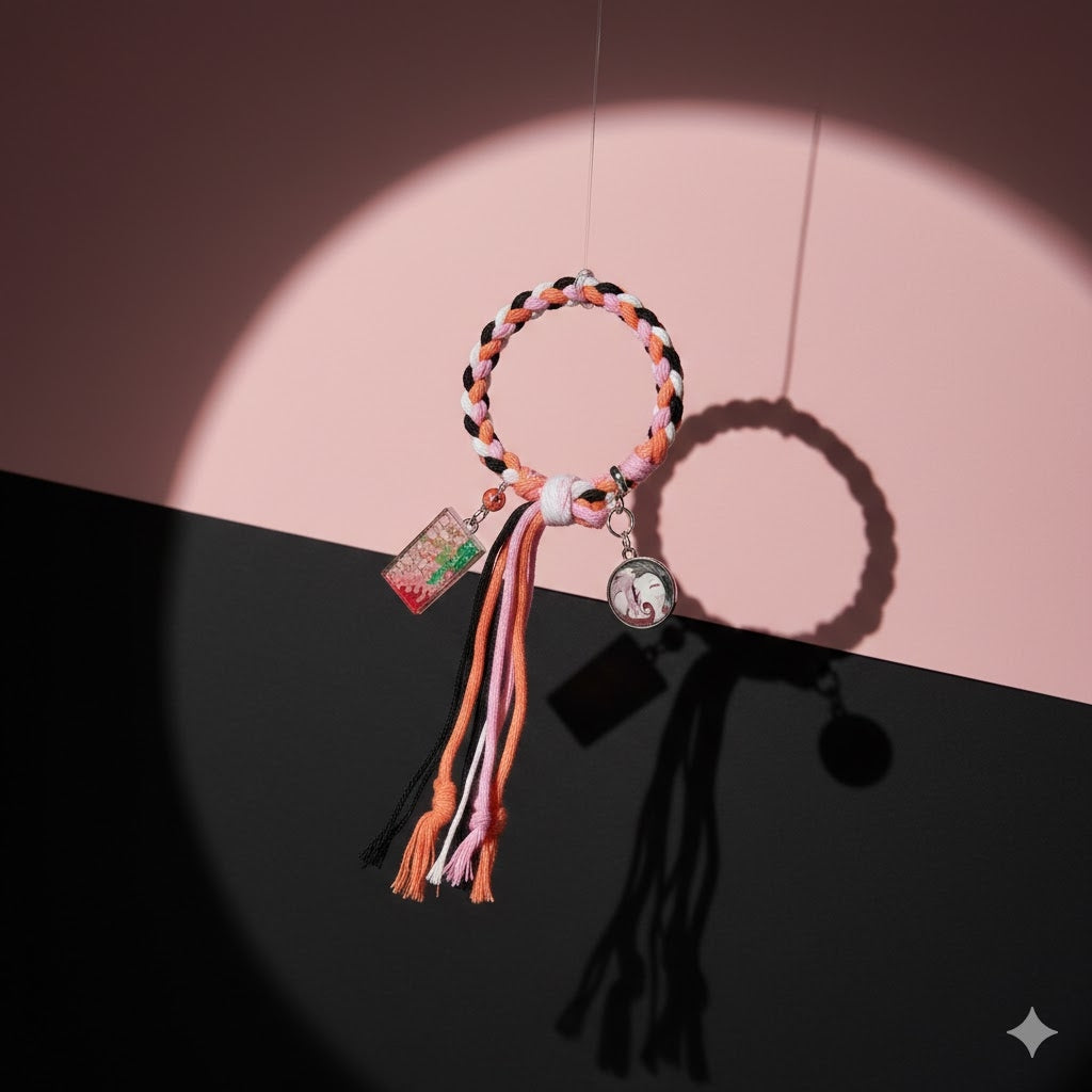 Demon Slayer Inspired Braided Hand Rope Anime Adjustable Bracelet