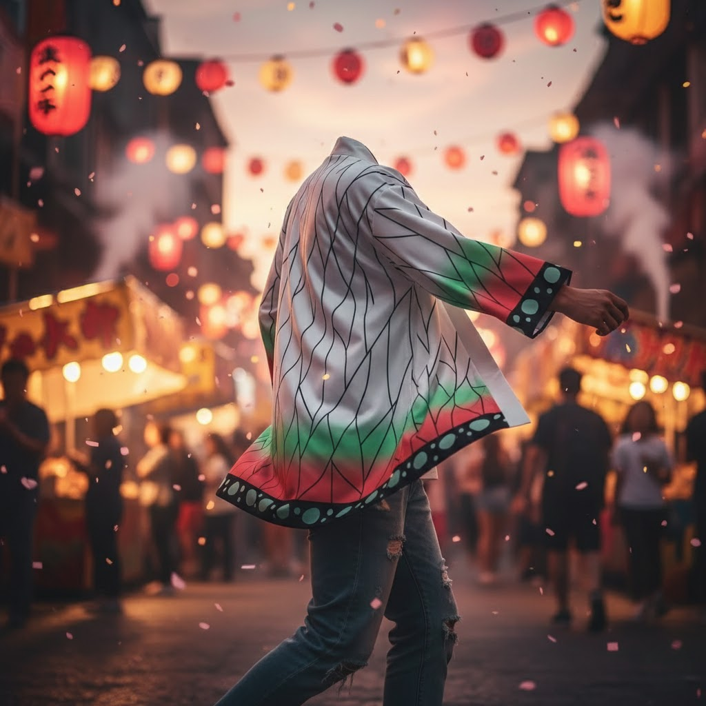 Demon Slayer Kimono Cloak Anime Cosplay Costume for Adults