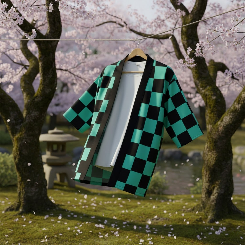 Demon Slayer Kimono Cloak Anime Cosplay Costume for Adults