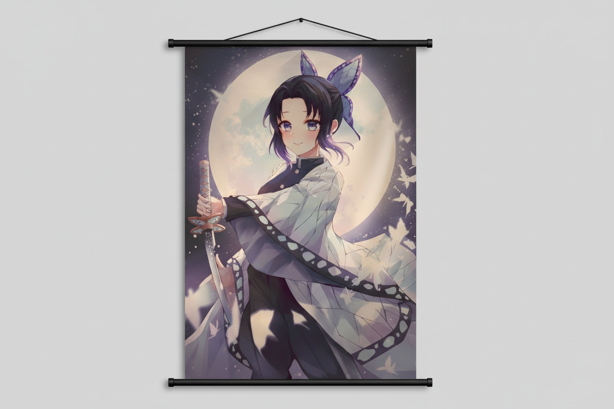 Kimetsu no Yaiba Butterfly Hashira Wall Scroll Anime Hanging Poster