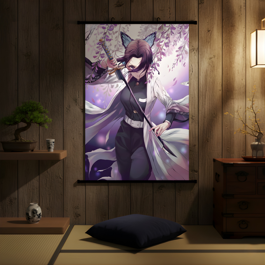 Kimetsu no Yaiba Butterfly Hashira Wall Scroll Anime Hanging Poster