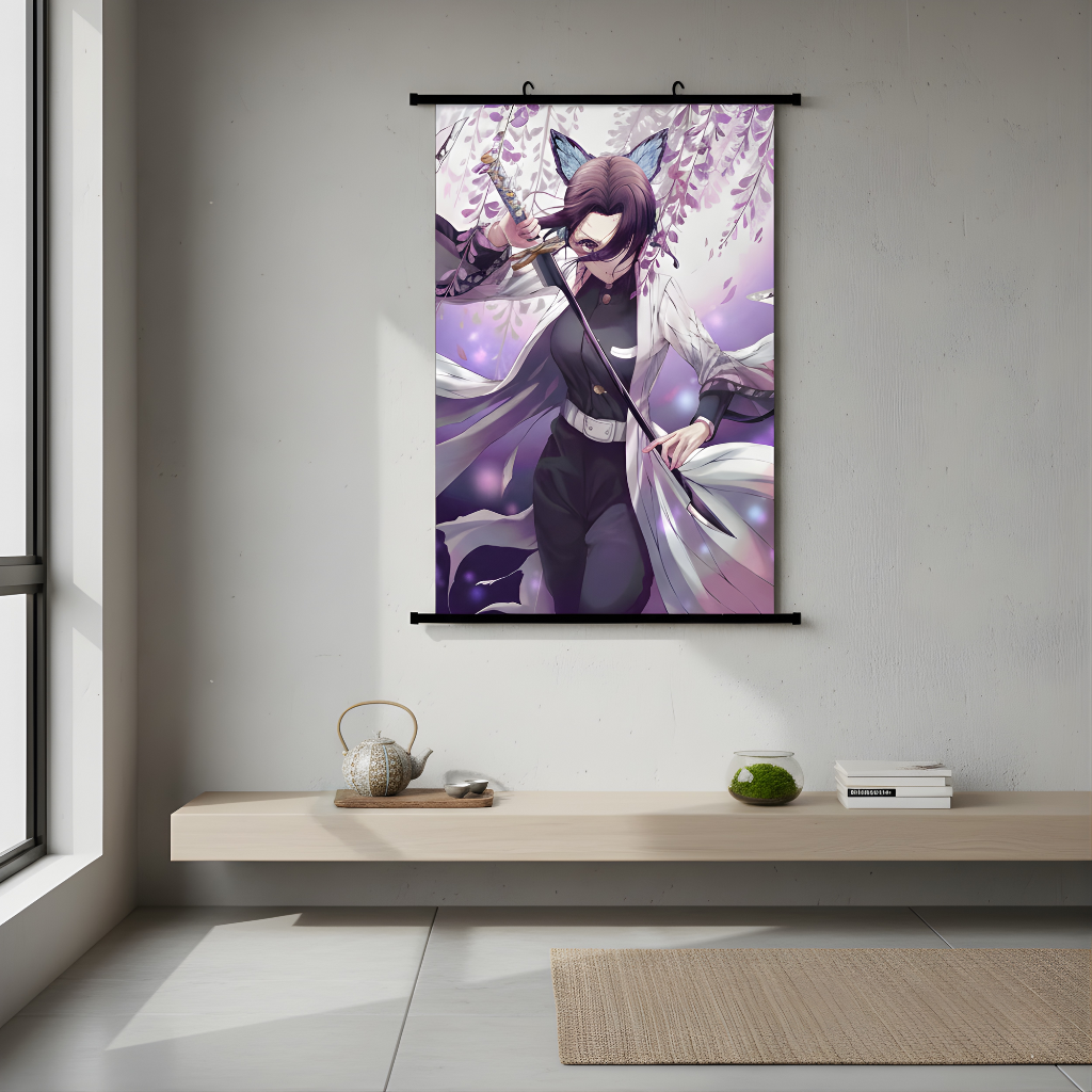 Kimetsu no Yaiba Butterfly Hashira Wall Scroll Anime Hanging Poster