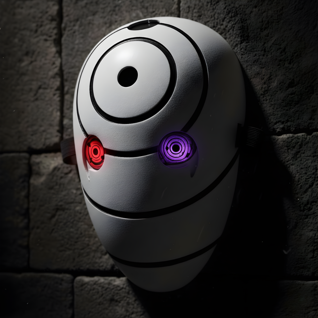 LED Uchiha Obito Mask With Red Sharingan Eyes Full Face Cosplay