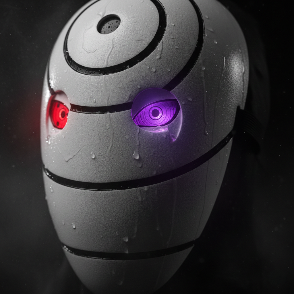 LED Uchiha Obito Mask With Red Sharingan Eyes Full Face Cosplay