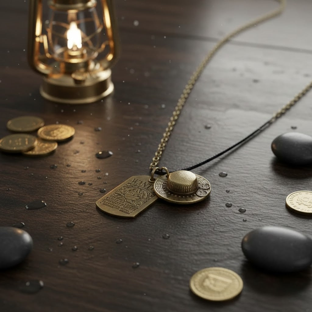 Luffy and Ace Skull Necklace One Piece Pirate Pendant for Men