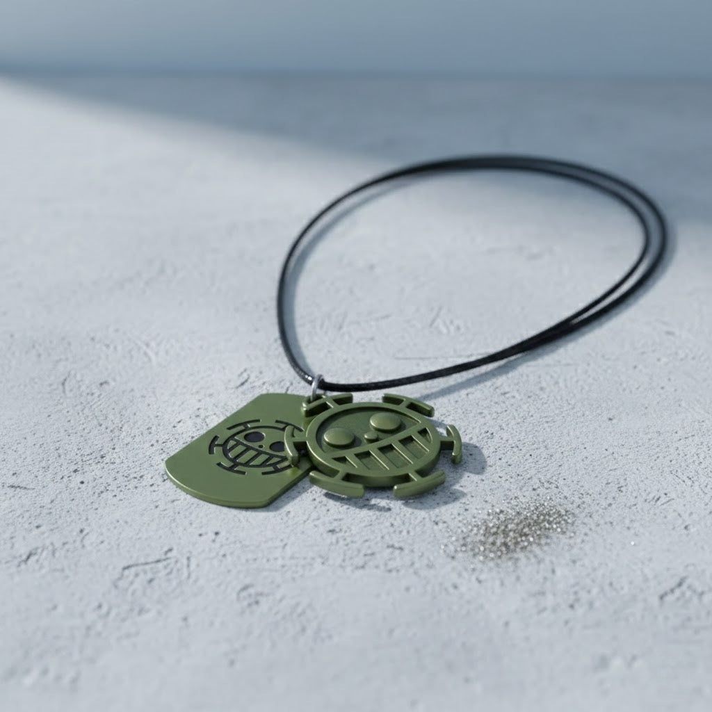 Luffy and Ace Skull Necklace One Piece Pirate Pendant for Men