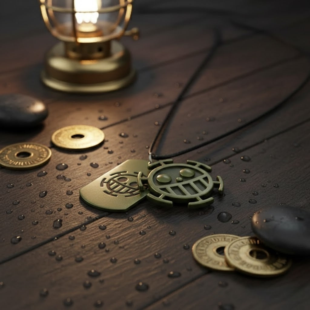 Luffy and Ace Skull Necklace One Piece Pirate Pendant for Men