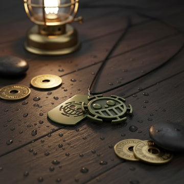 Luffy and Ace Skull Necklace One Piece Pirate Pendant for Men
