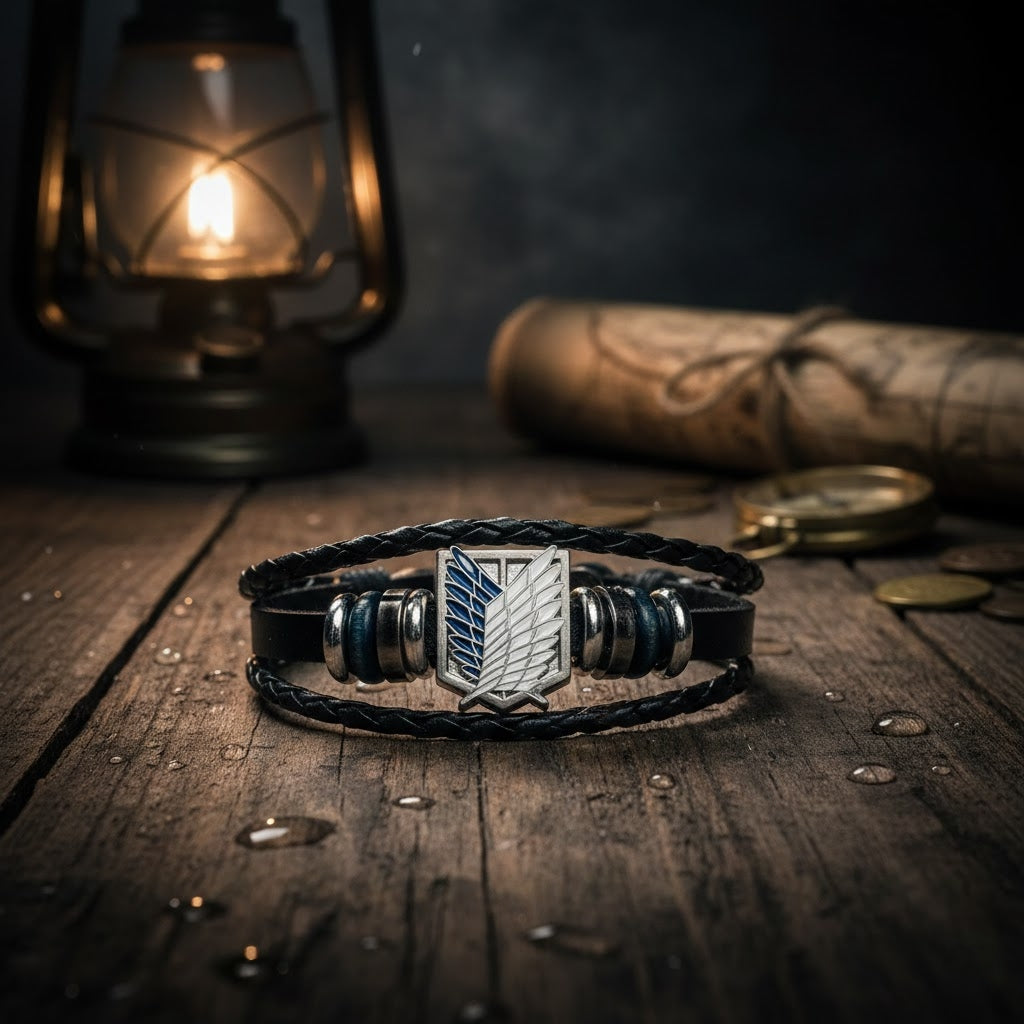 Attack on Titan Leather Bracelet Unisex Anime Jewelry