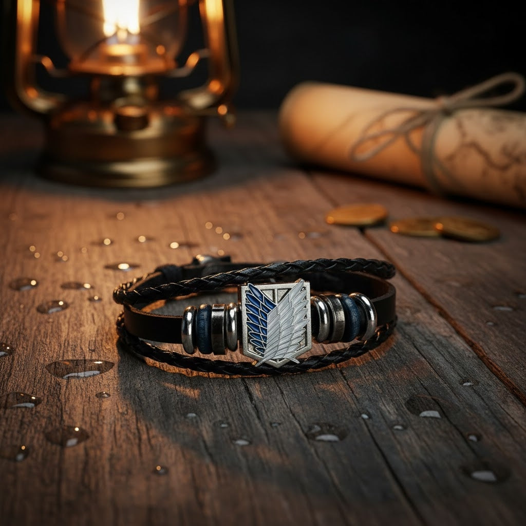 Attack on Titan Leather Bracelet Unisex Anime Jewelry