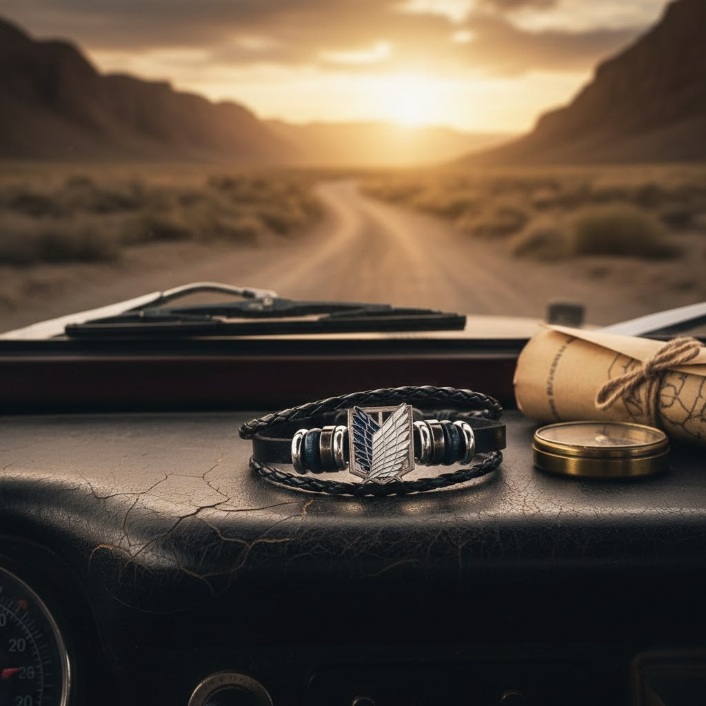 Attack on Titan Leather Bracelet Unisex Anime Jewelry