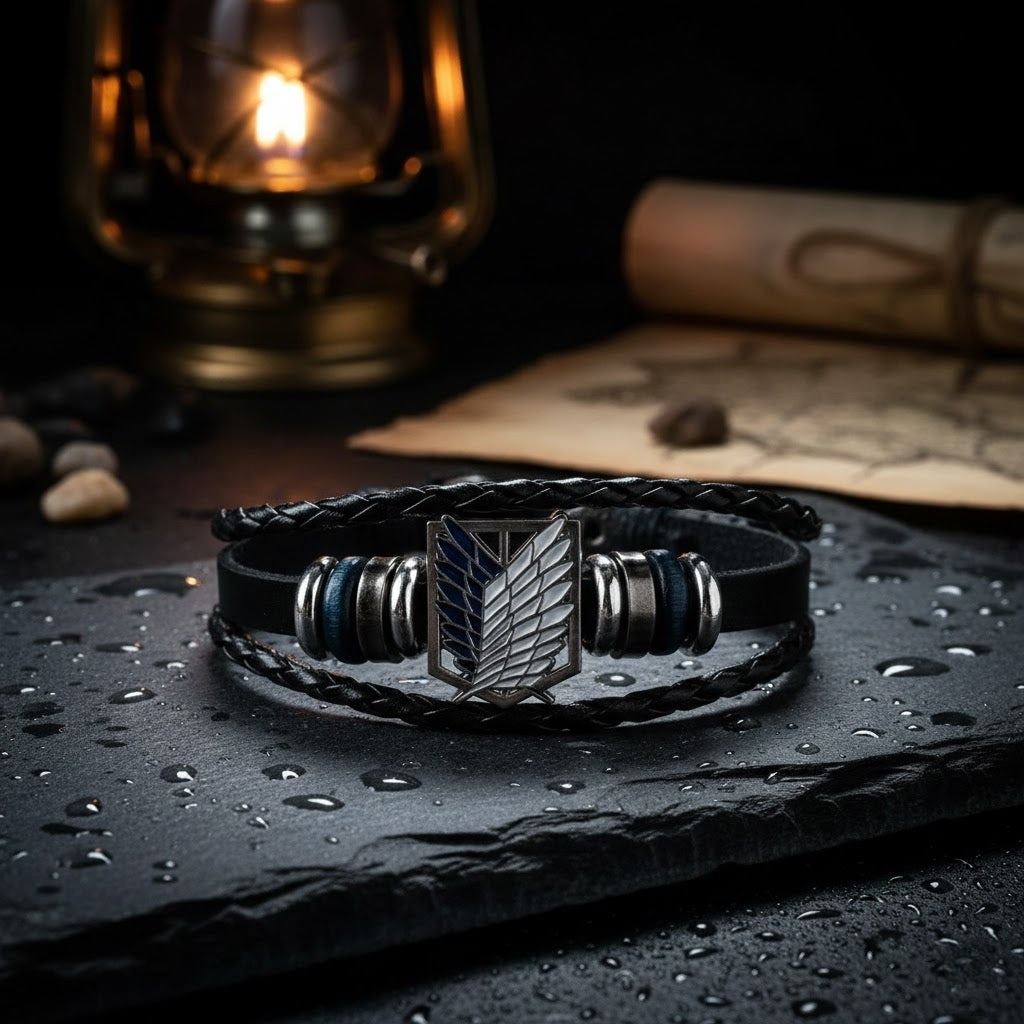 Attack on Titan Leather Bracelet Unisex Anime Jewelry