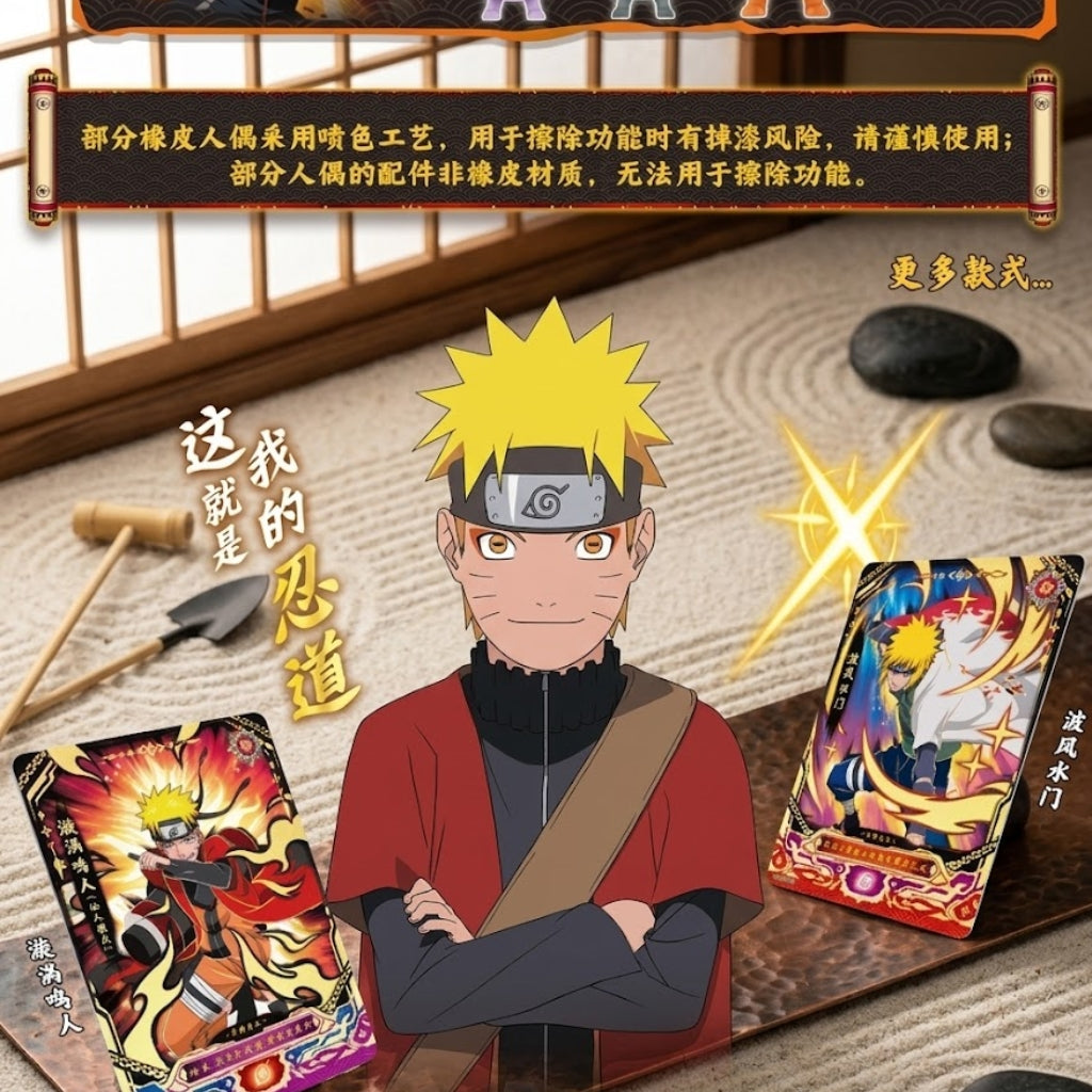 Naruto Kayou Trading Card Set with Uzumaki Naruto Rubber Figure
