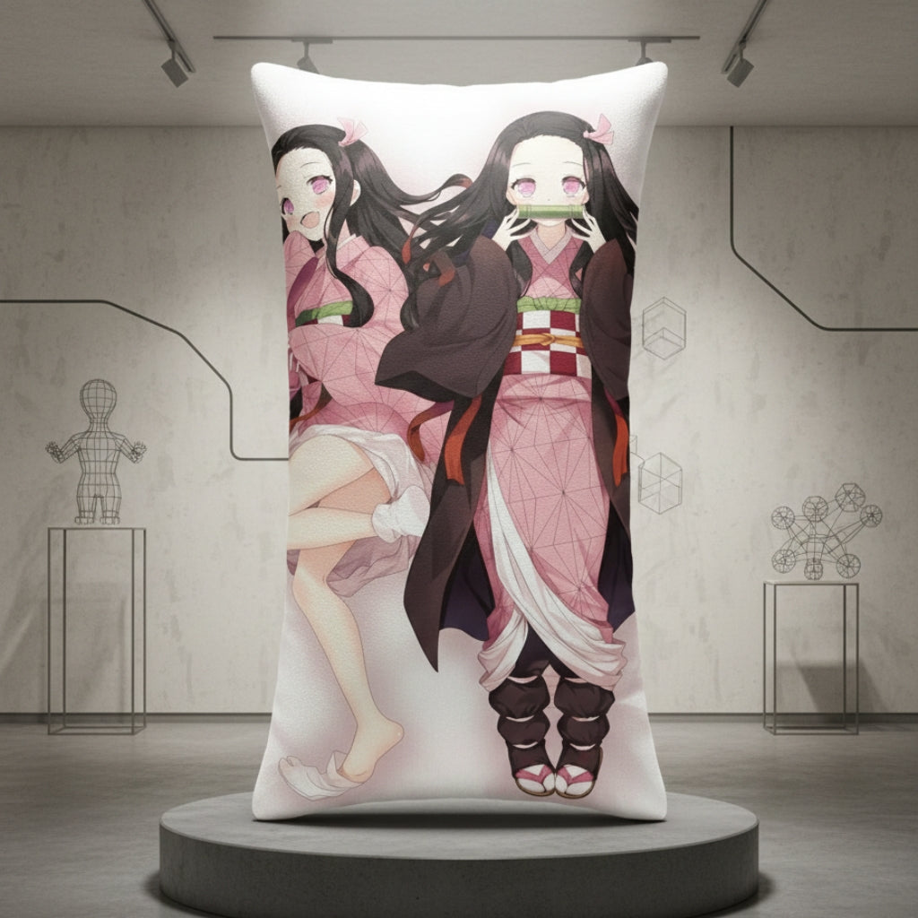Nezuko Body Pillowcase Double-Sided Velvet Anime Long Pillow Cover