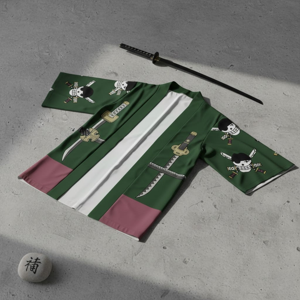 One Piece Kimono Style T-Shirt 3D Print Short Sleeve for Fans