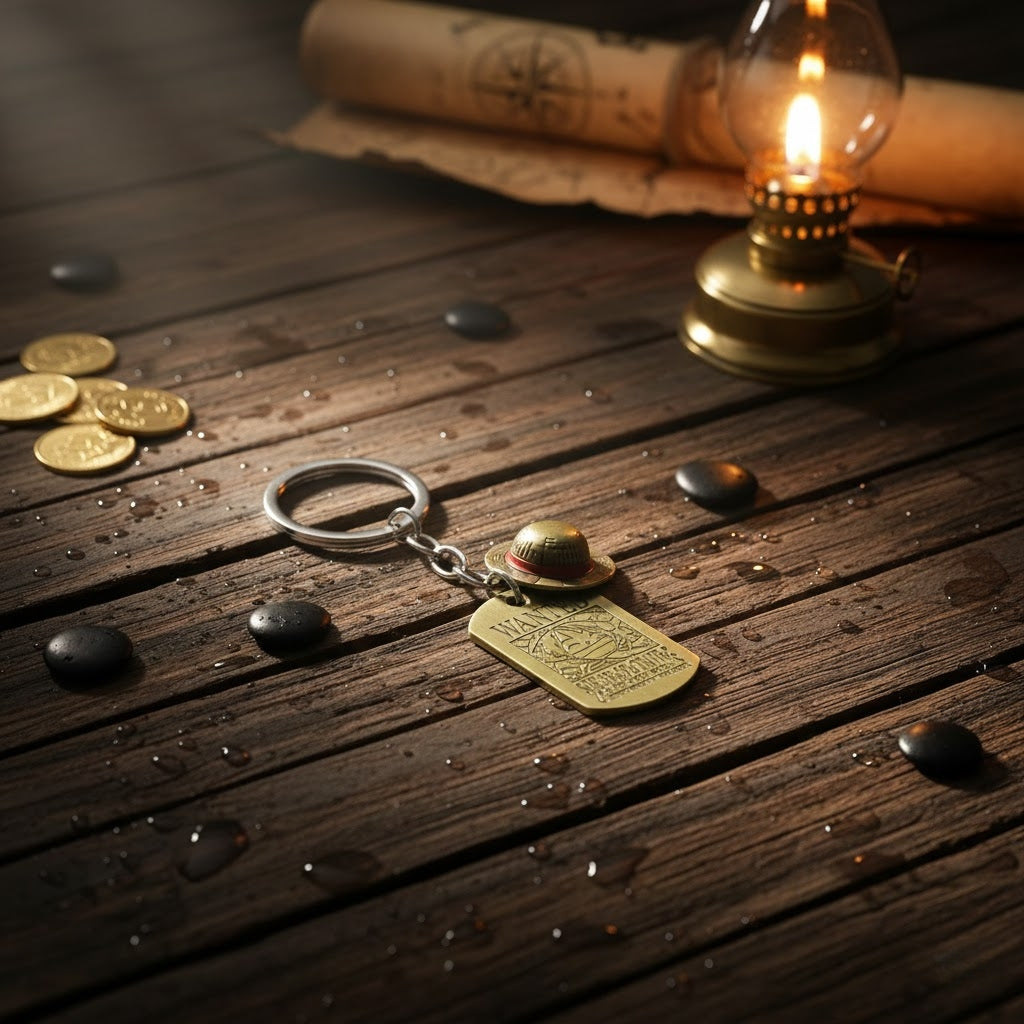 One Piece Luffy and Ace Skull Keychain Metal Pirate Pendant