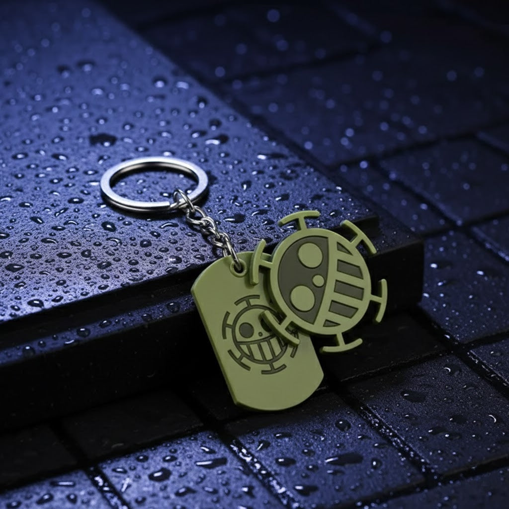 One Piece Luffy and Ace Skull Keychain Metal Pirate Pendant
