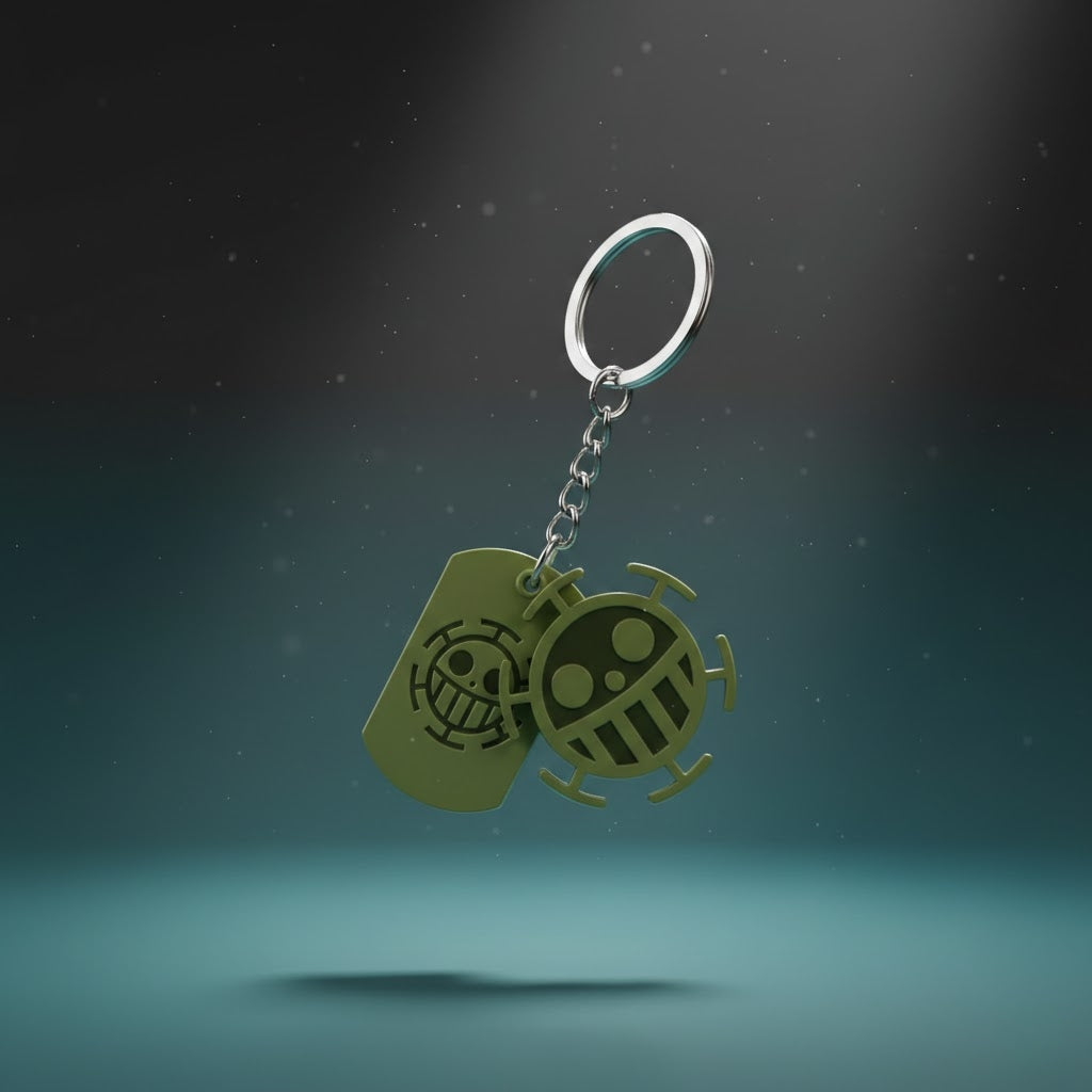 One Piece Luffy and Ace Skull Keychain Metal Pirate Pendant
