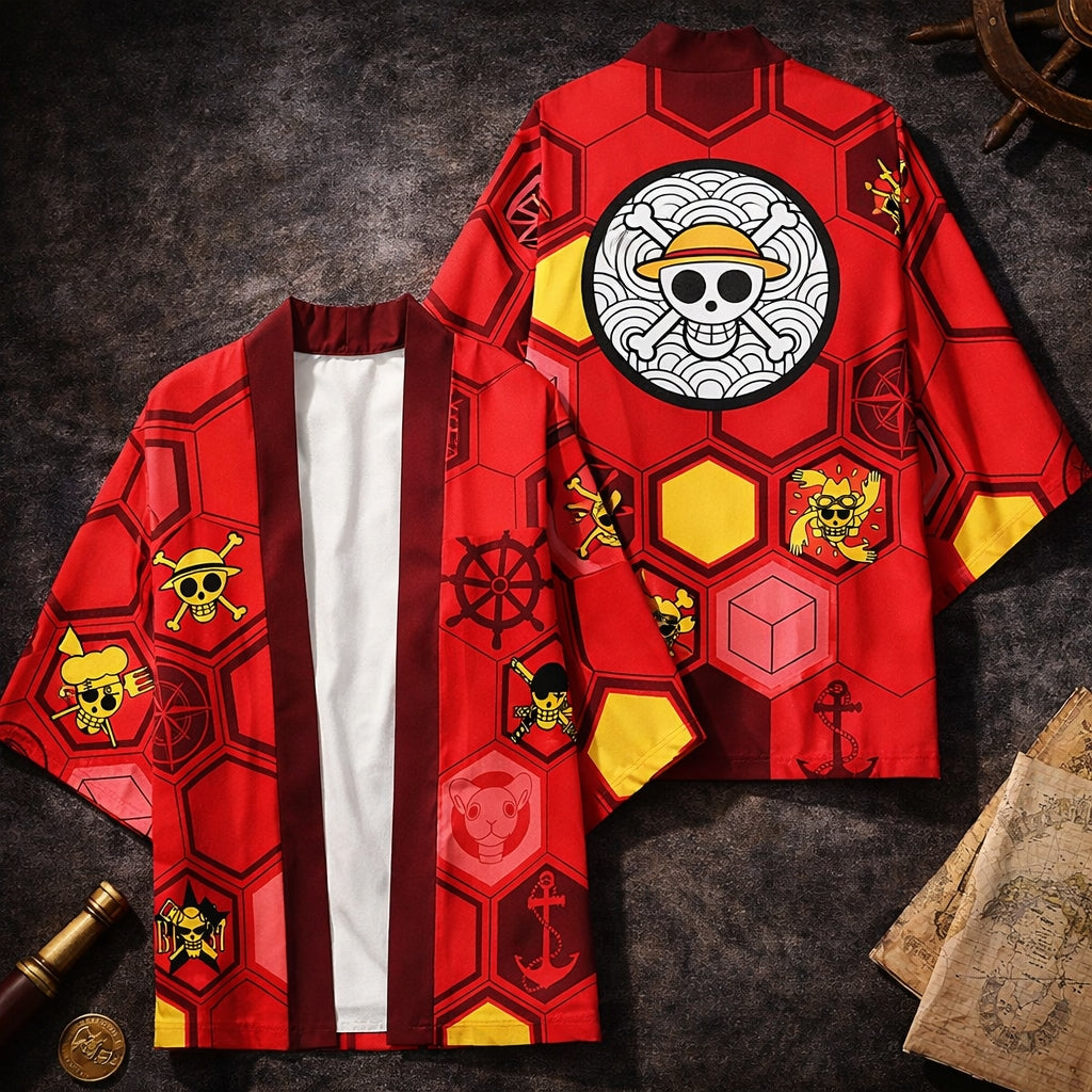 One Piece Mugiwara Pirates Kimono Anime Cosplay Robe