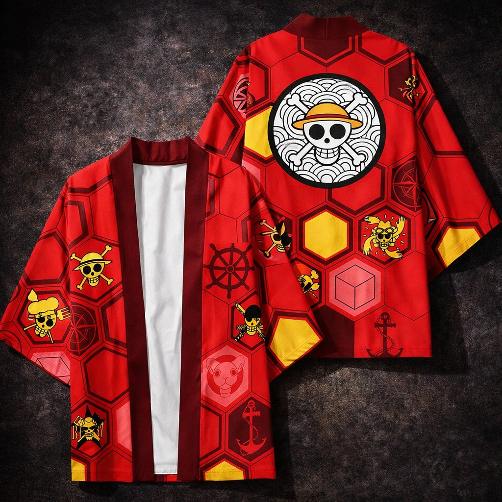 One Piece Mugiwara Pirates Kimono Anime Cosplay Robe