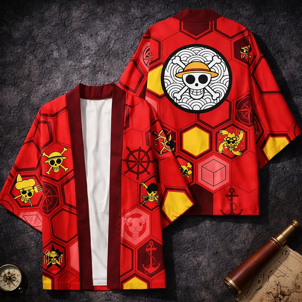 One Piece Mugiwara Pirates Kimono Anime Cosplay Robe
