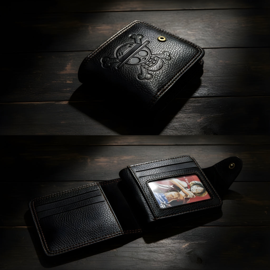 One Piece Straw Hat Pirates PU Leather Wallet Compact Card Holder