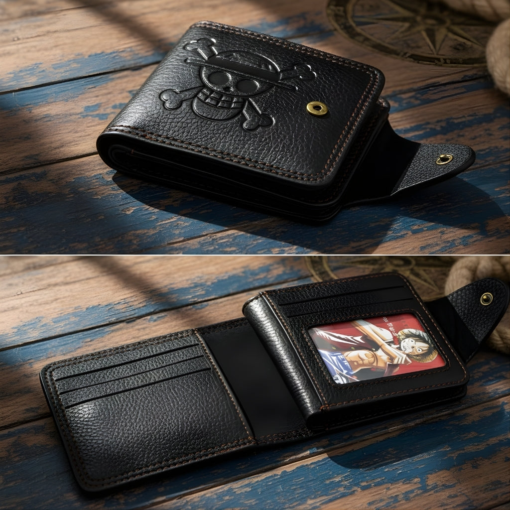 One Piece Straw Hat Pirates PU Leather Wallet Compact Card Holder