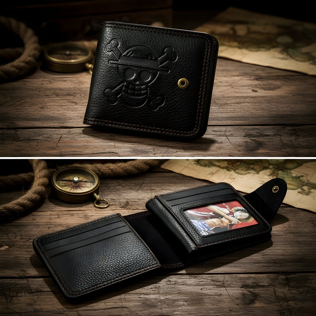 One Piece Straw Hat Pirates PU Leather Wallet Compact Card Holder
