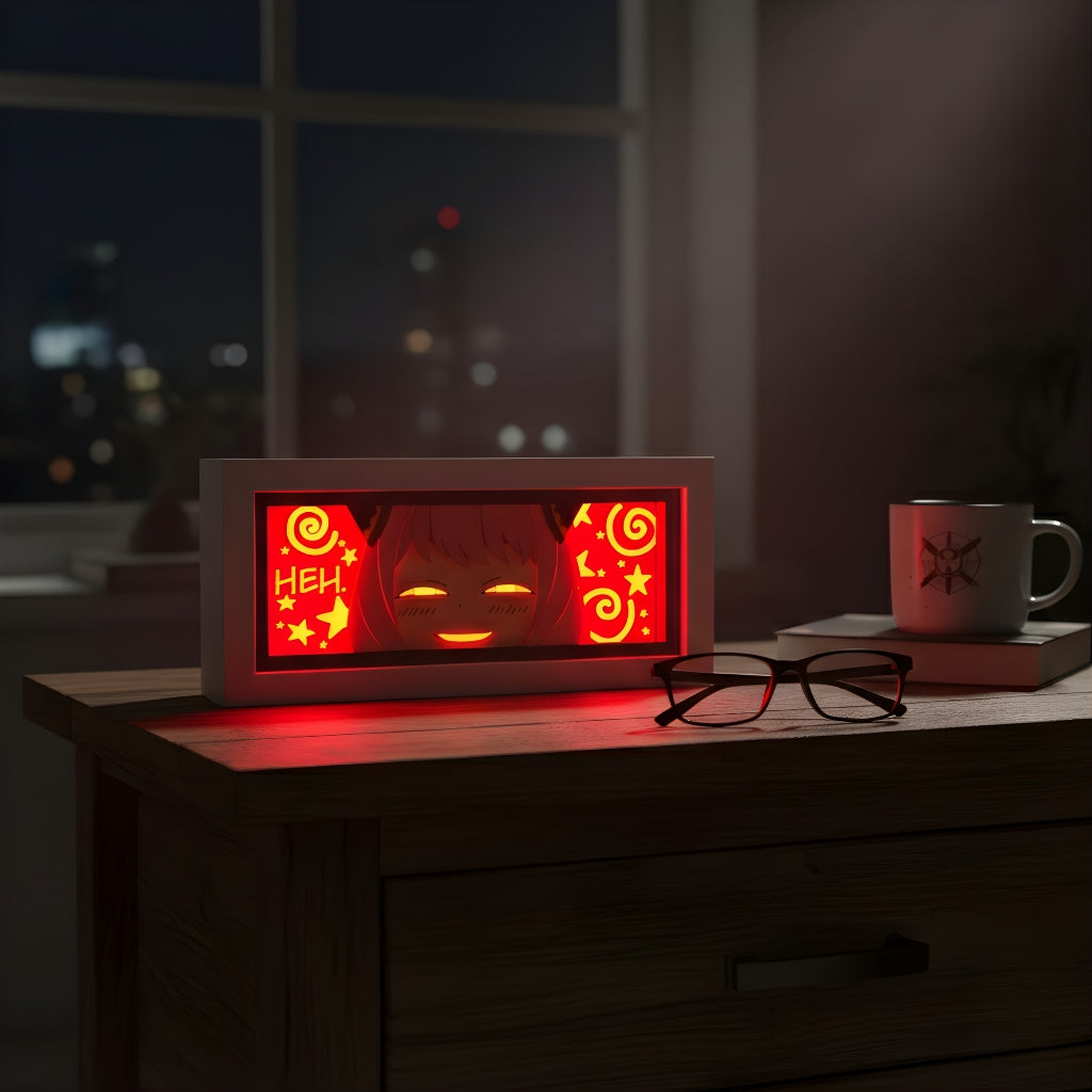 SPY×FAMILY Anya Forger Anime Paper Carving Lamp LED Light Box Multi Color Remote Control Battery & USB Powered