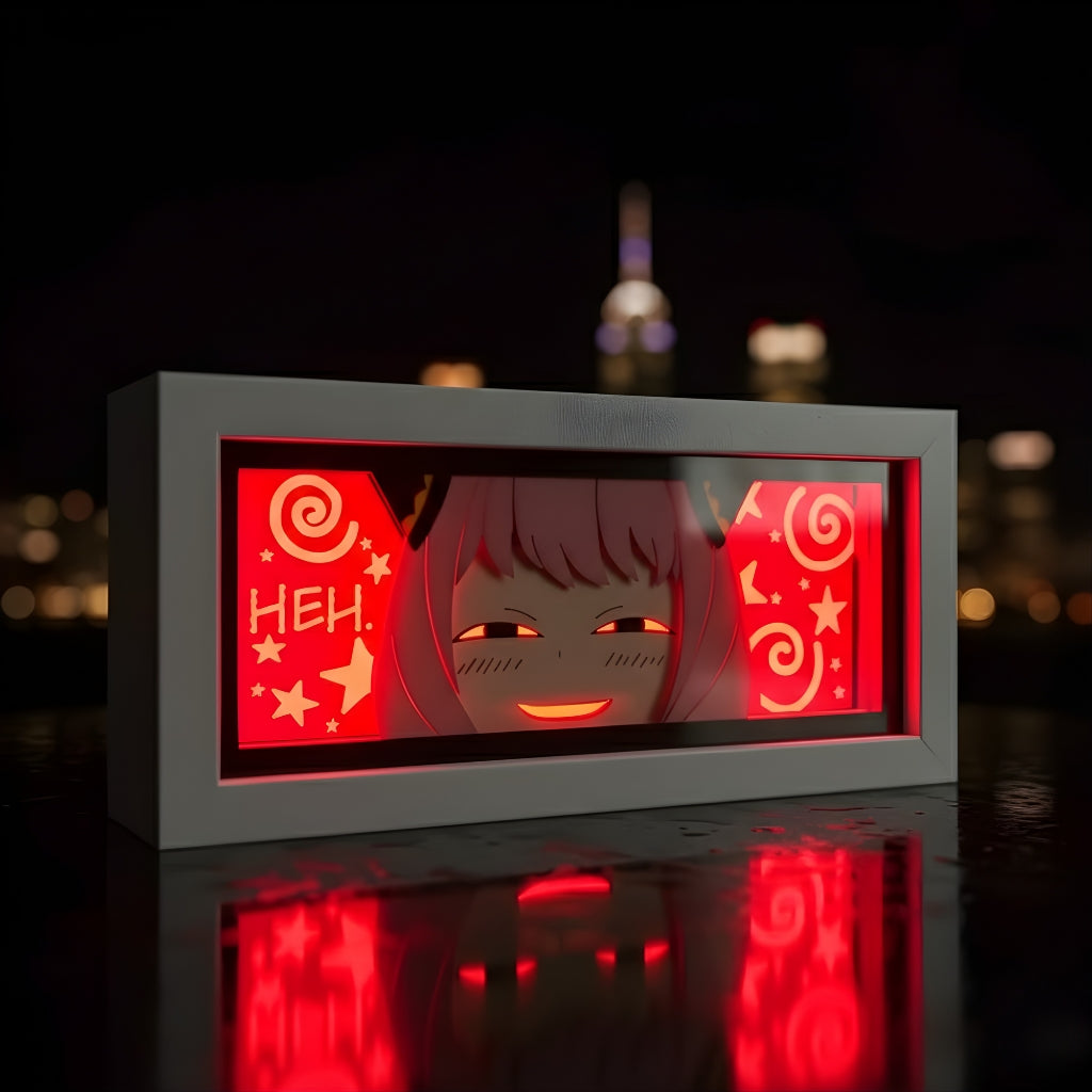 SPY×FAMILY Anya Forger Anime Paper Carving Lamp LED Light Box Multi Color Remote Control Battery & USB Powered