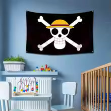 One Piece Straw Hat Pirates Flag Anime Wall Decor Fabric