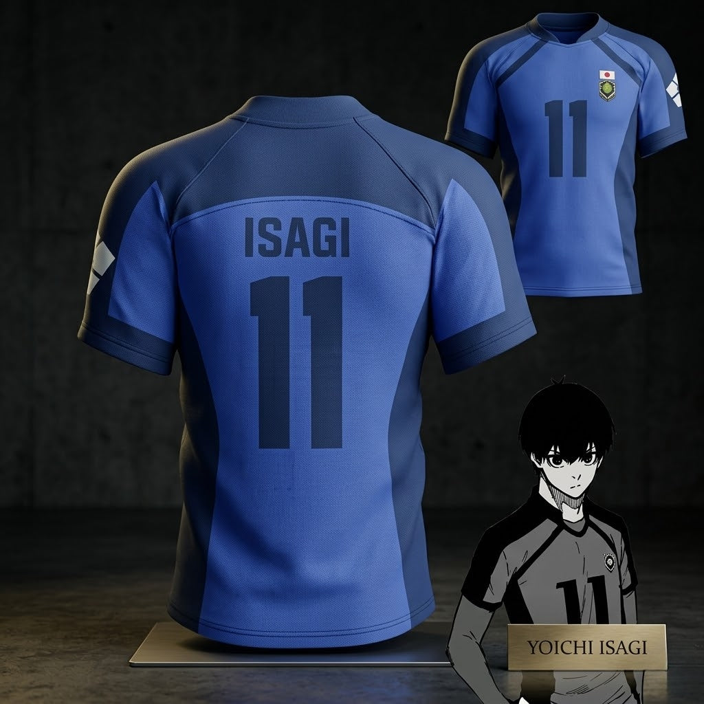 Anime Japan Blue Lock Isagi Yoichi Football Jersey T-Shirt