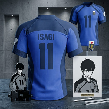 Anime Japan Blue Lock Isagi Yoichi Football Jersey T-Shirt