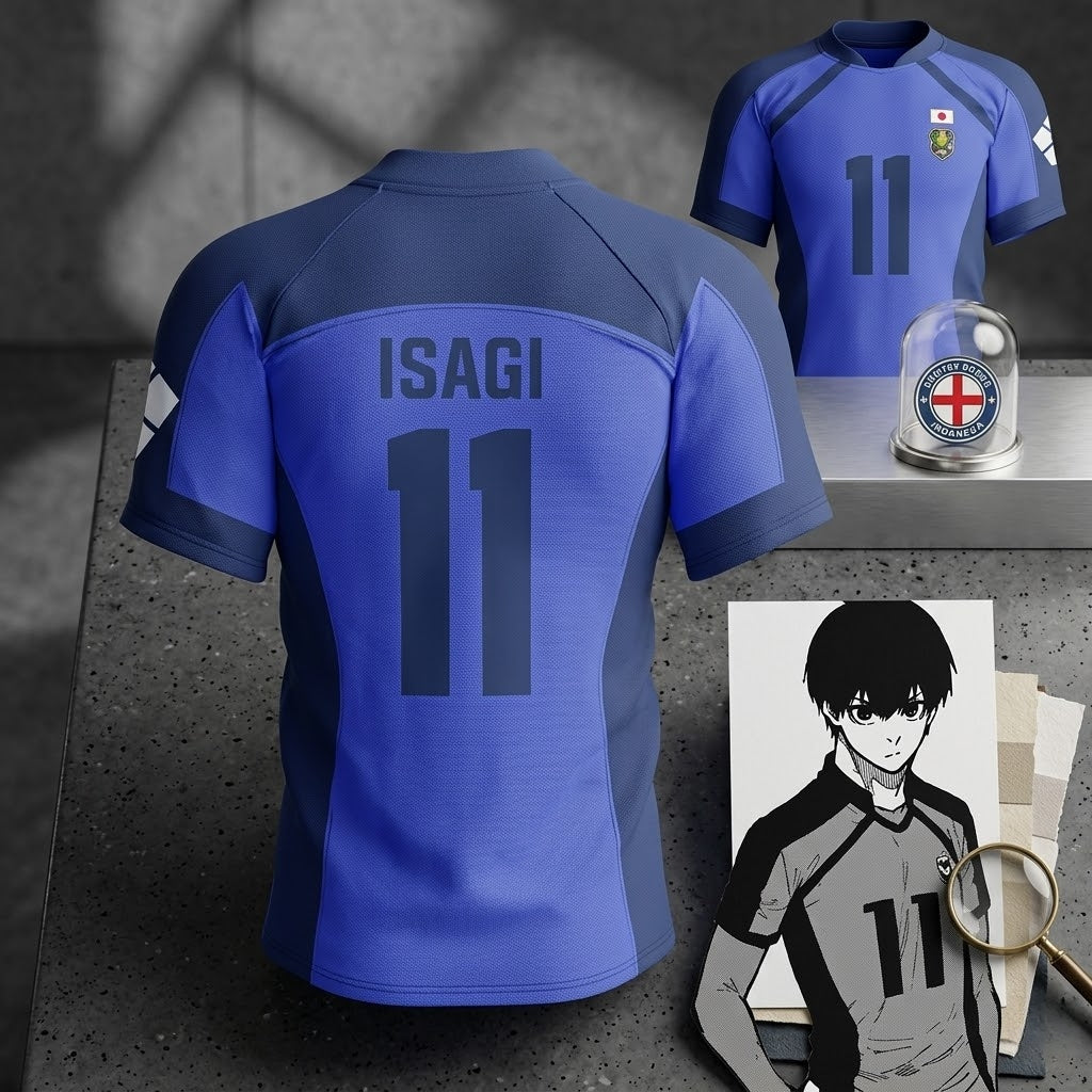 Anime Japan Blue Lock Isagi Yoichi Football Jersey T-Shirt