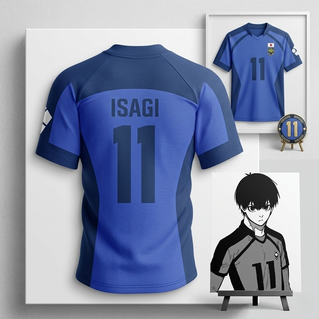 Anime Japan Blue Lock Isagi Yoichi Football Jersey T-Shirt
